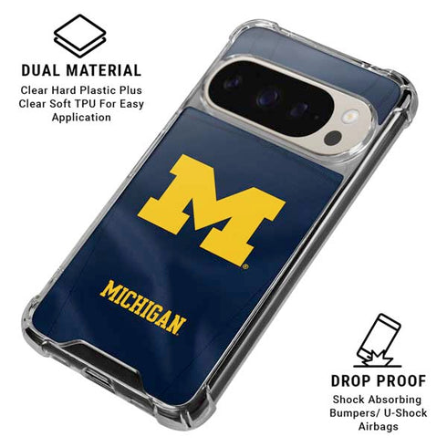 University of Michigan Blue Jersey Google Pixel 9/9 Pro Clear Case